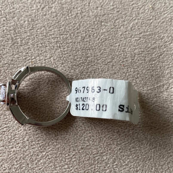 Sterling Silver/ Rose Gold Engagement Ring - Picture 2 of 5